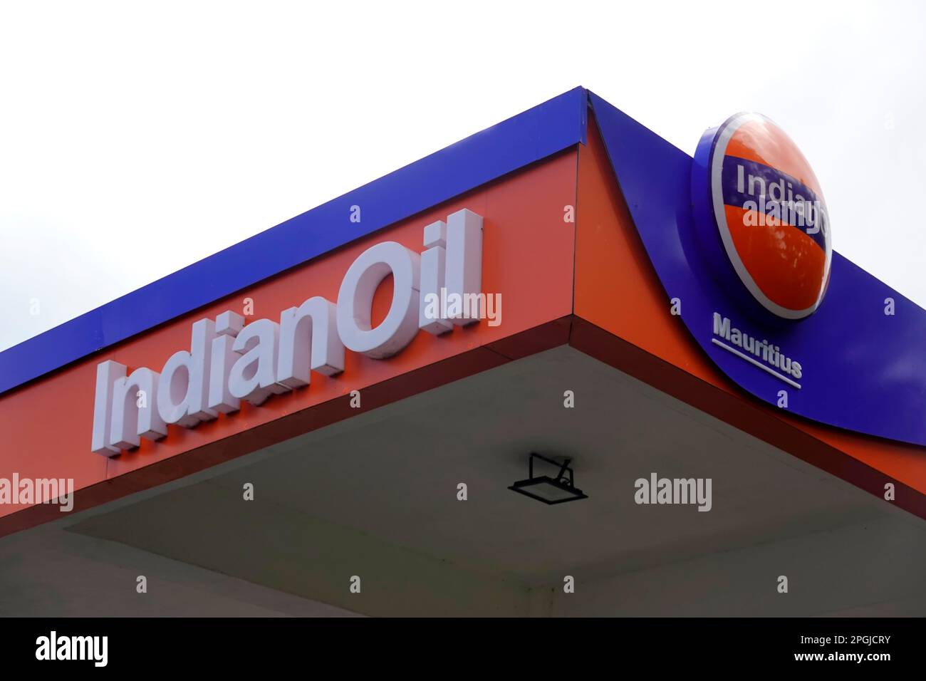 Indian Oil, gas station, Mauritius Stock Photo Alamy
