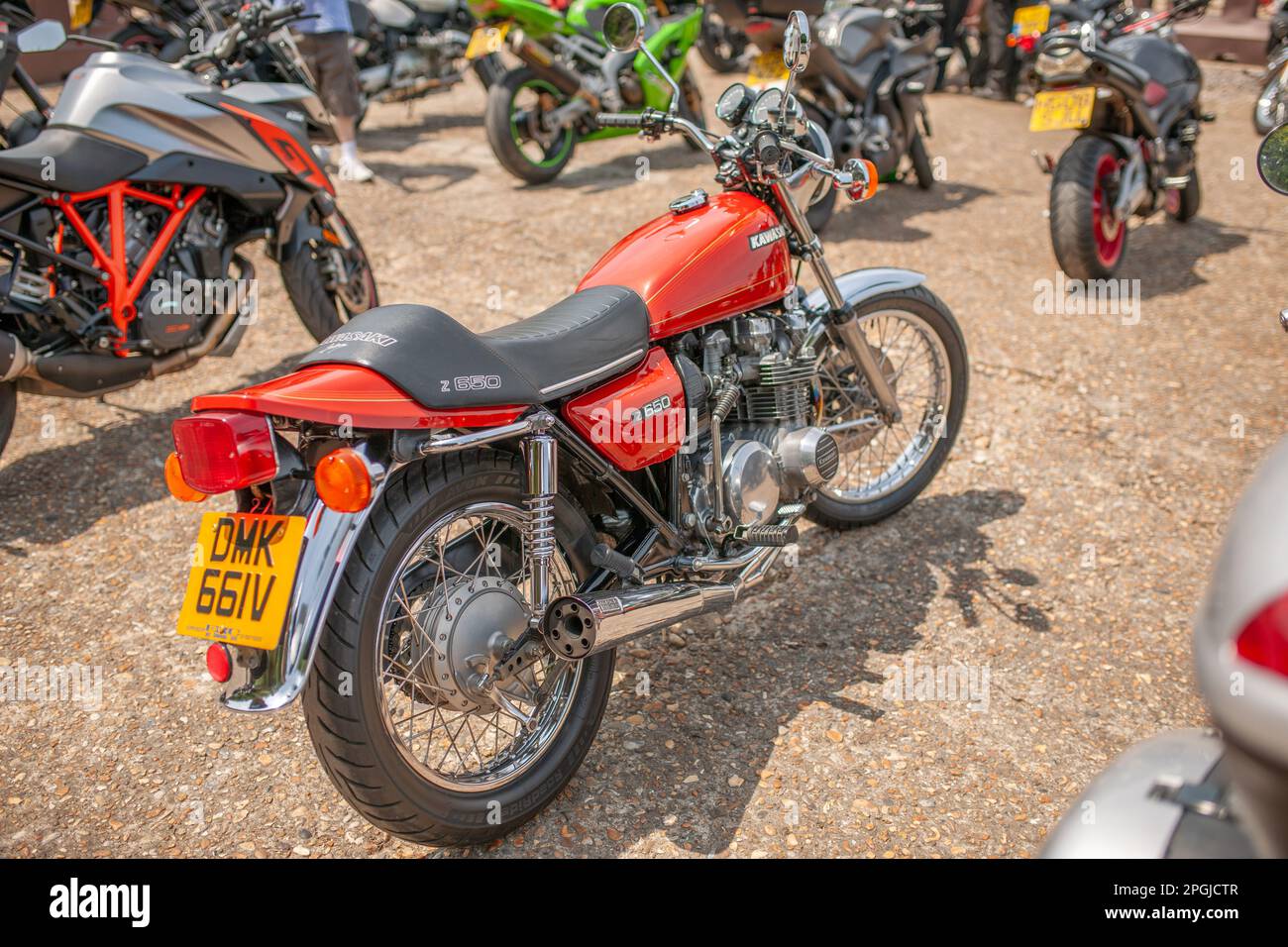 1979 Kawasaki Z650 in red paint Stock Photo - Alamy
