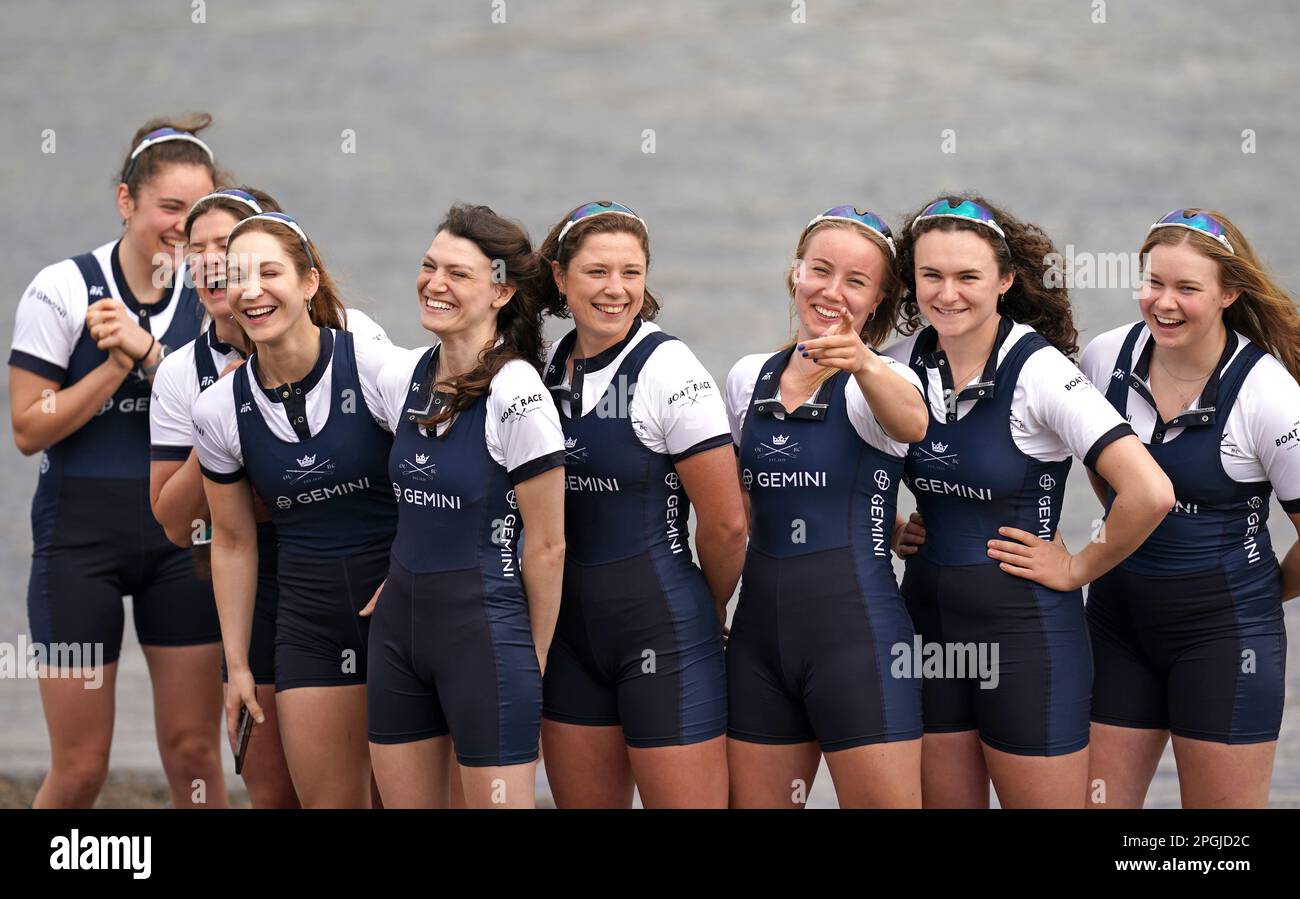 The Oxford University Women's team pose for photographs during a ...