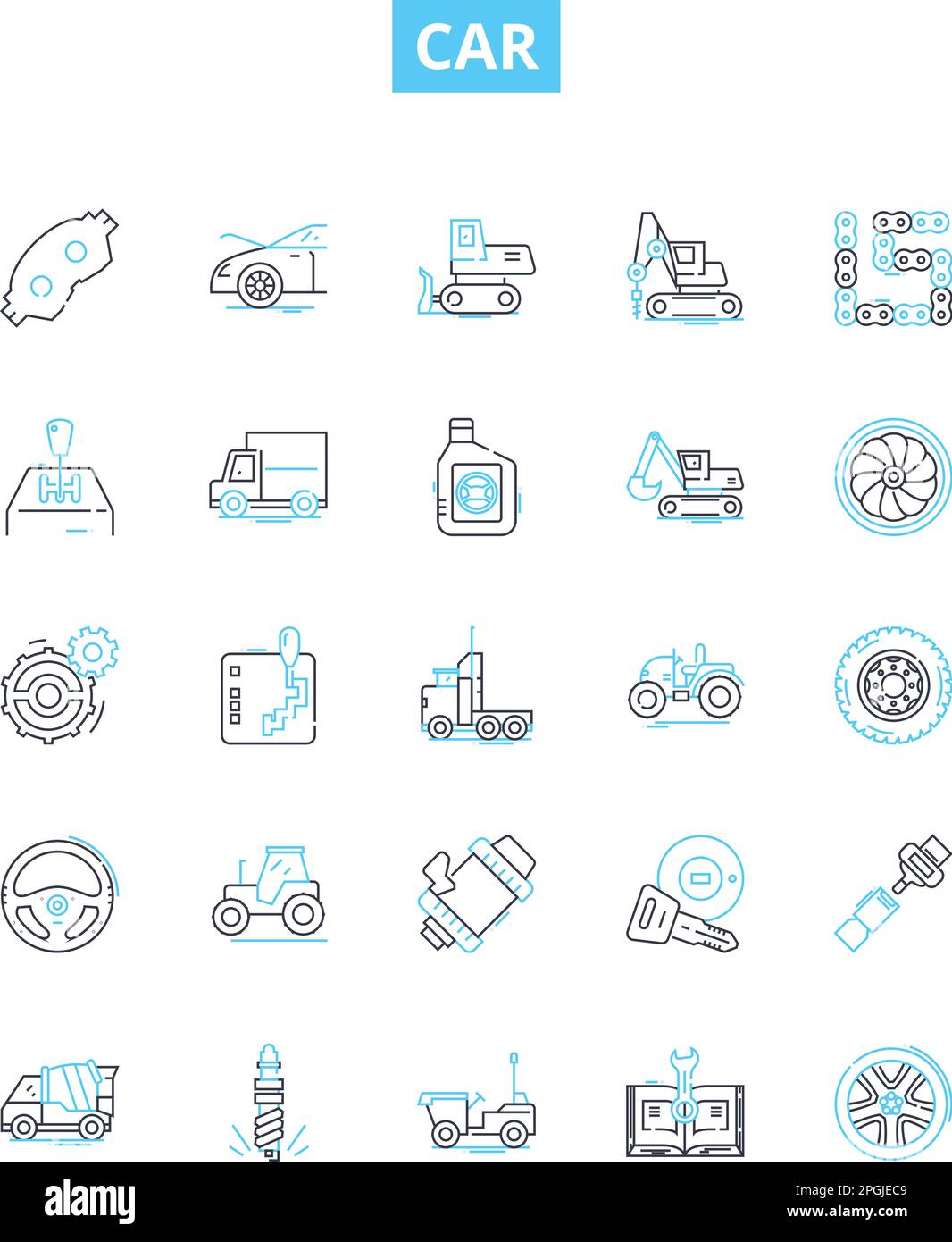 Car vector line icons set. Car, Automobile, Vehicle, Sedan, Racecar