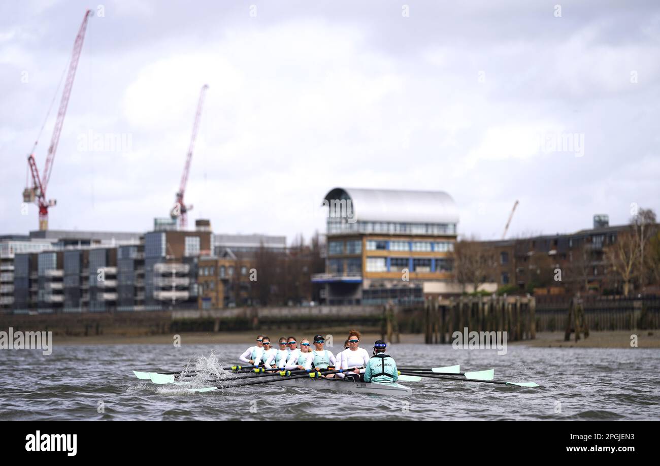 The Cambridge University Women's team during a training session on the ...