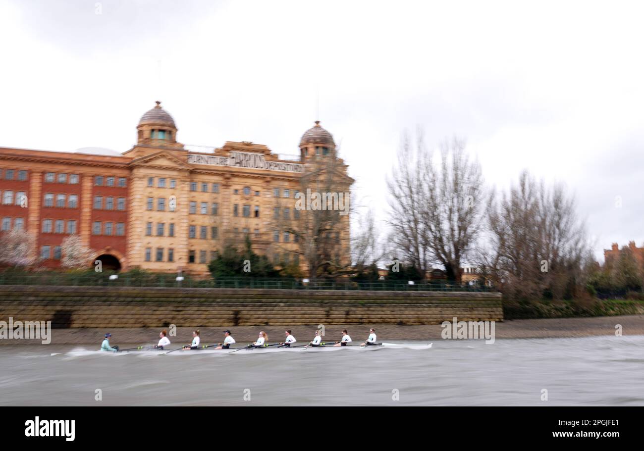 The Cambridge University Women's team during a training session on the ...