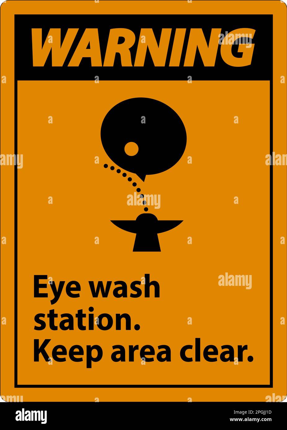 Warning Eye Wash Station Keep Area Clear Sign Stock Vector Image & Art