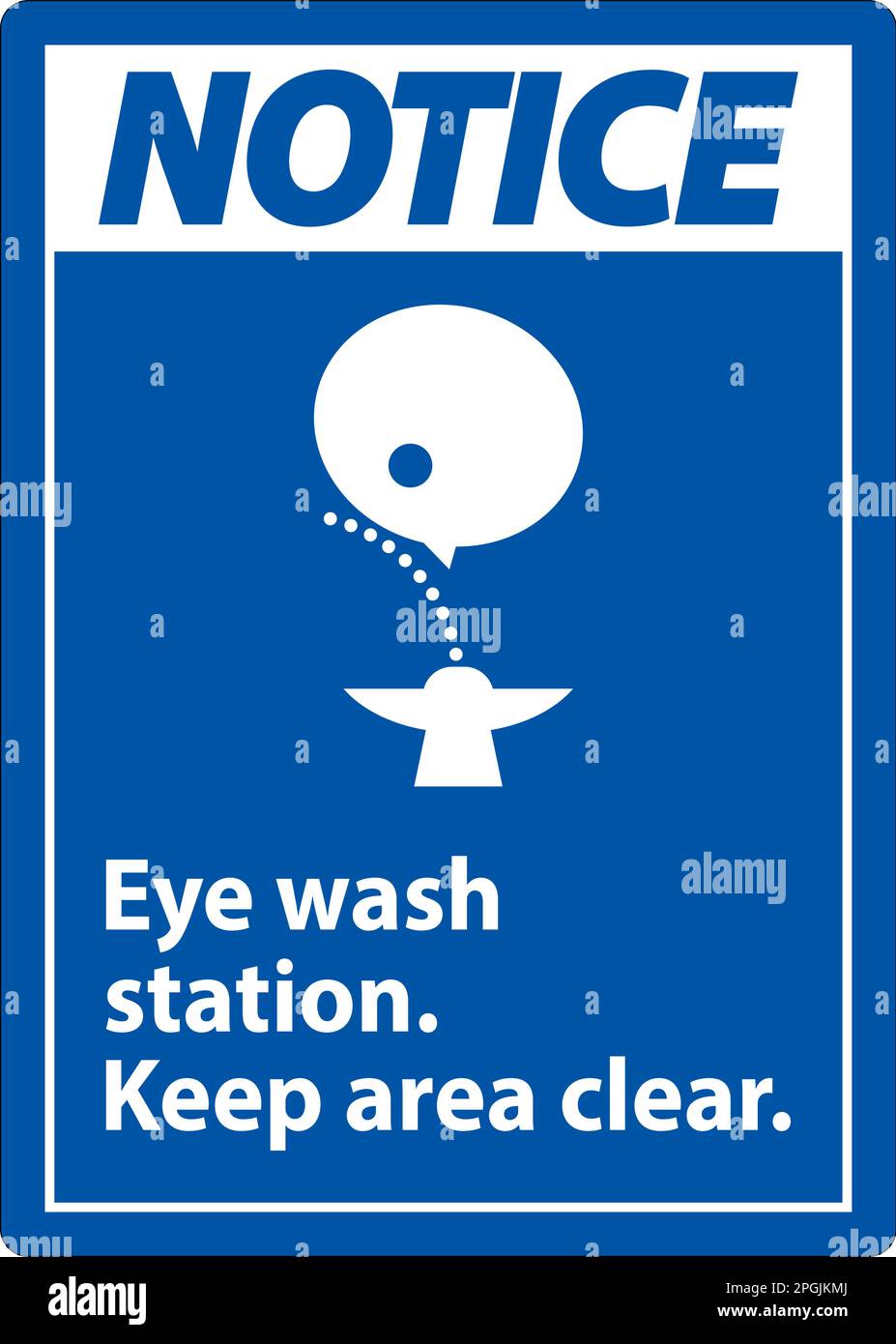 Notice Eye Wash Station Keep Area Clear Sign Stock Vector Image & Art