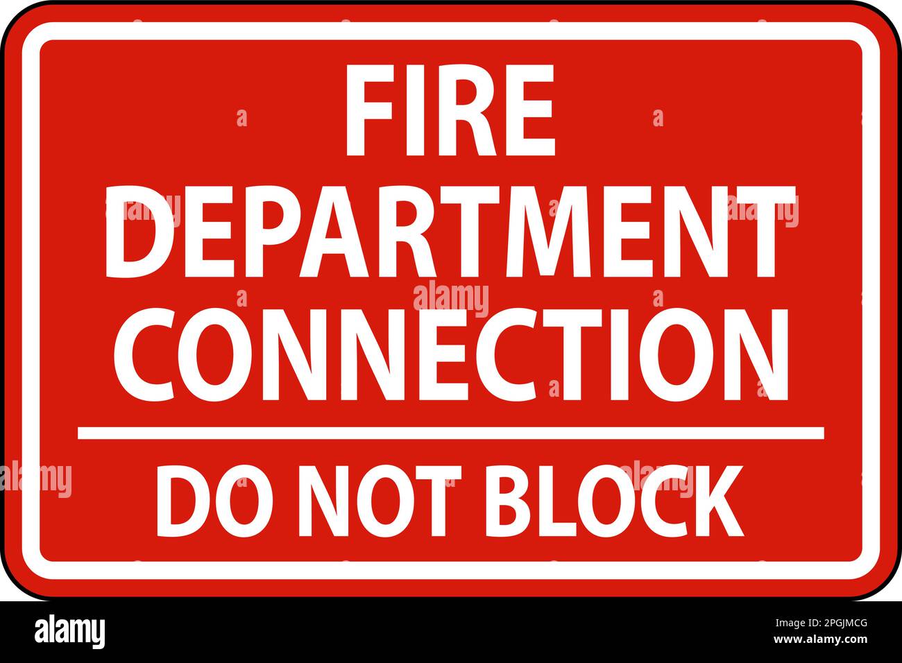 Fire Department Connection Sign On White Background Stock Vector