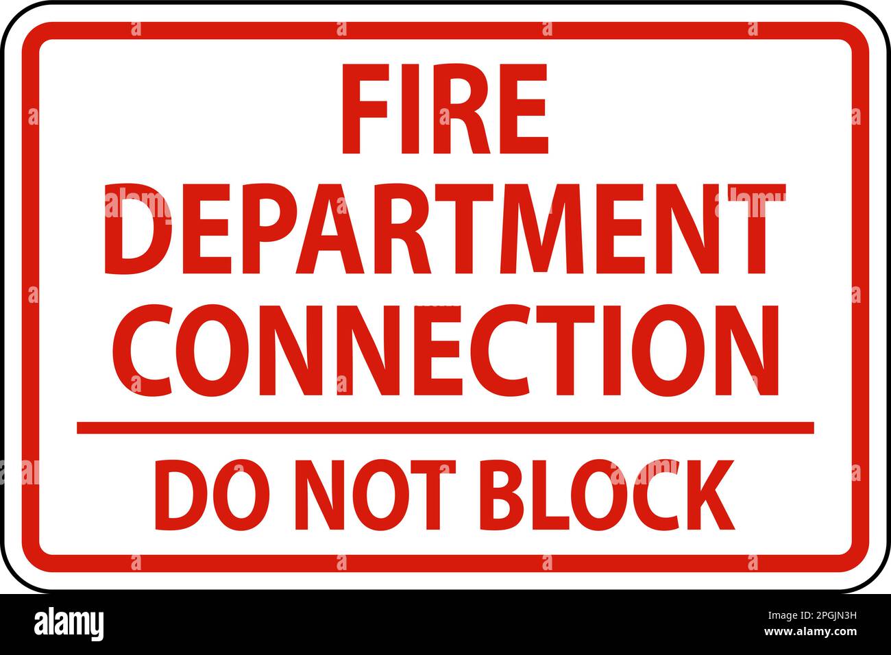 Fire Department Connection Sign On White Background Stock Vector