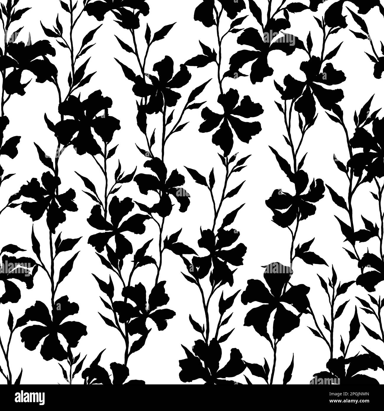 Common Mallow Flower Floral Seamless Pattern. Vector Illustration 