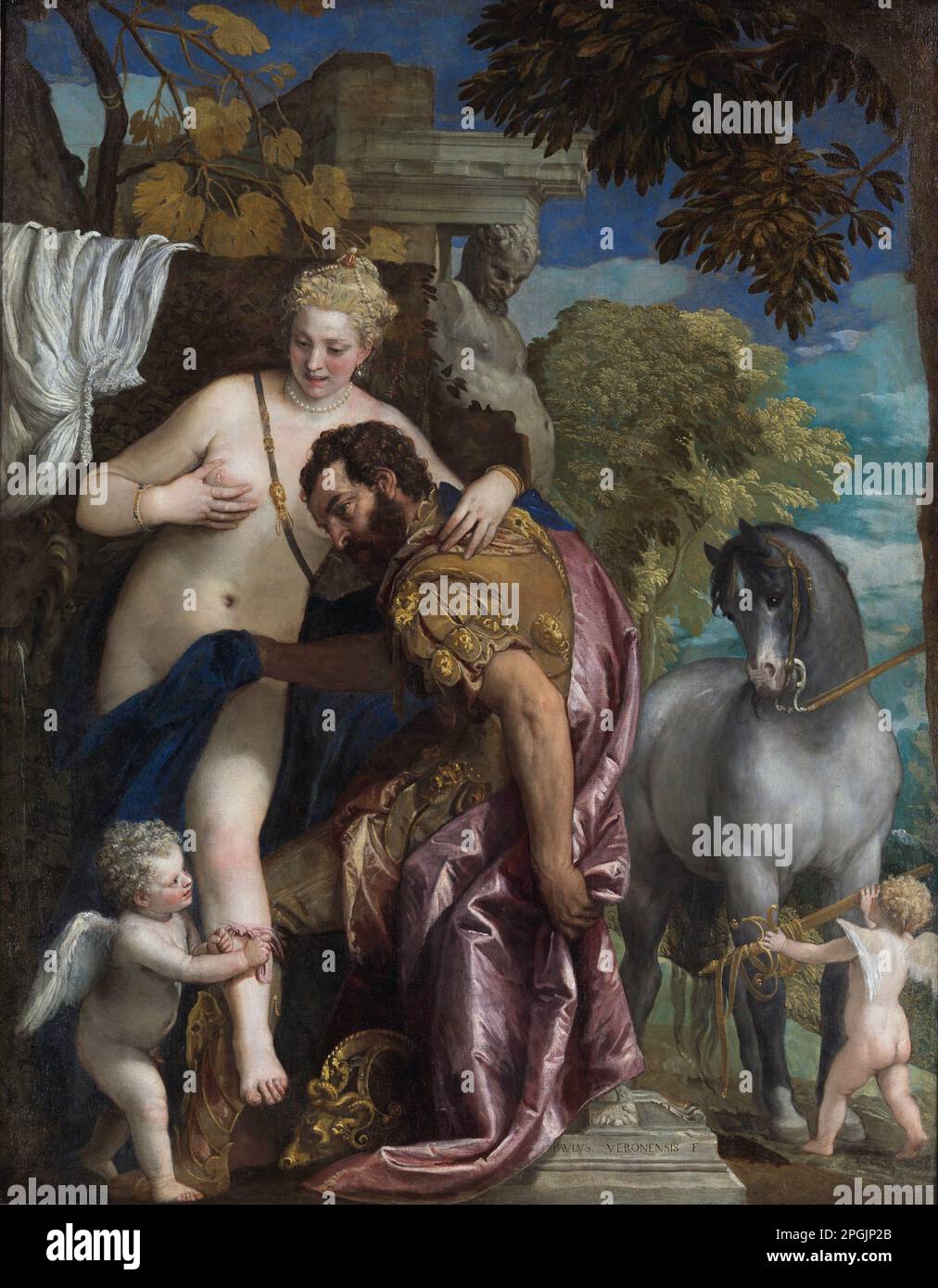 Mars and Venus United by Love 1570s by  Paolo Veronese Stock Photo