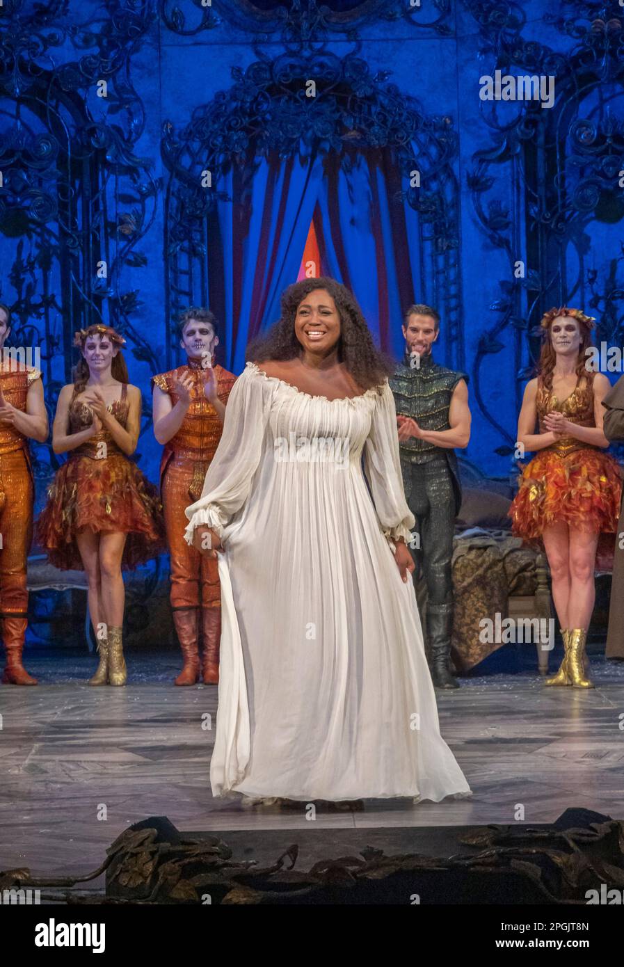 soprano Angel Blue, curtain call, La Traviata, Metropolitan Opera House, New York City, USA
