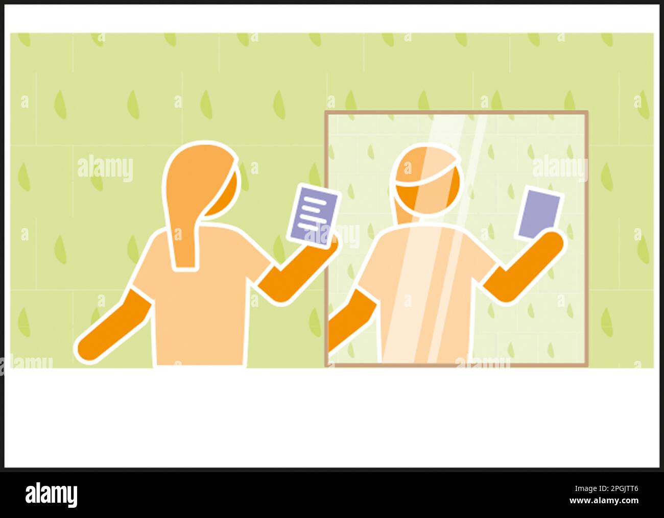 Practising reading in mirror Stock Photo Alamy