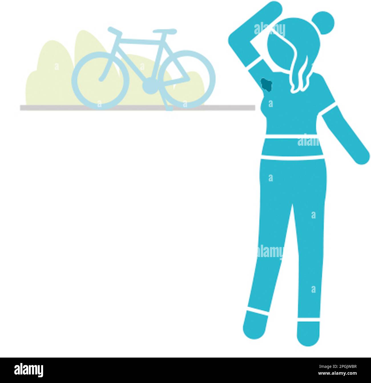 Sweating girl bicycle Stock Photo Alamy