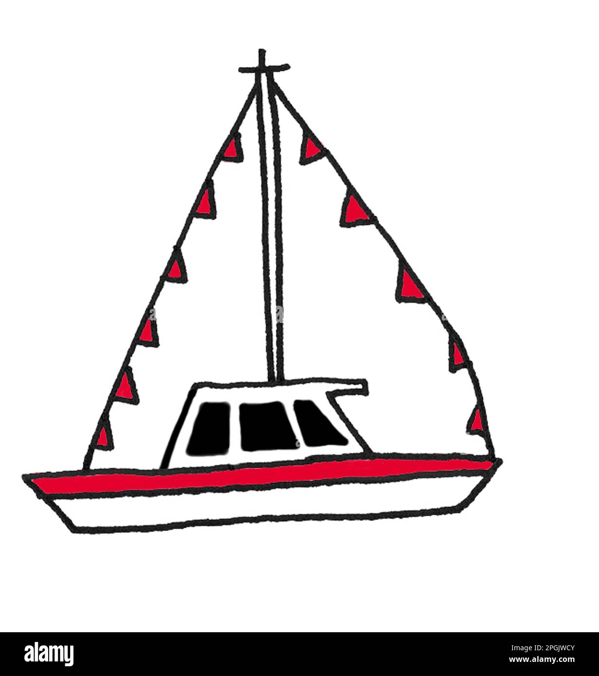 Illustration of a red boat Stock Photo