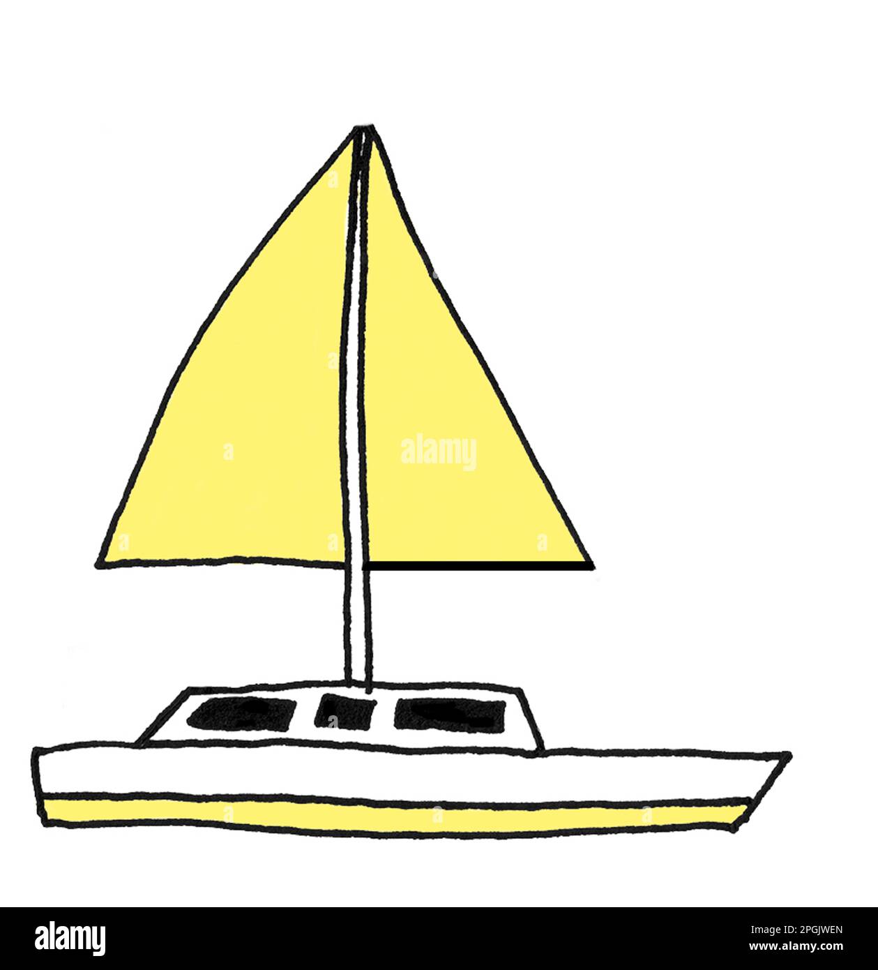Illustration of a yellow boat Stock Photo