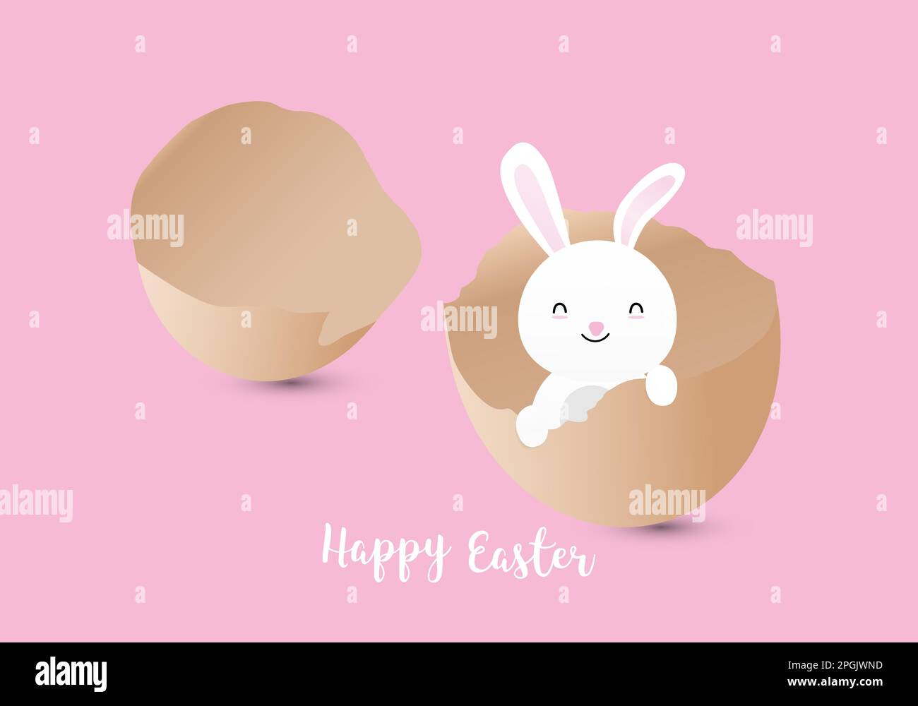 Happy easter. Cute bunny in easter eggs.	 Vector illustration. Stock Vector