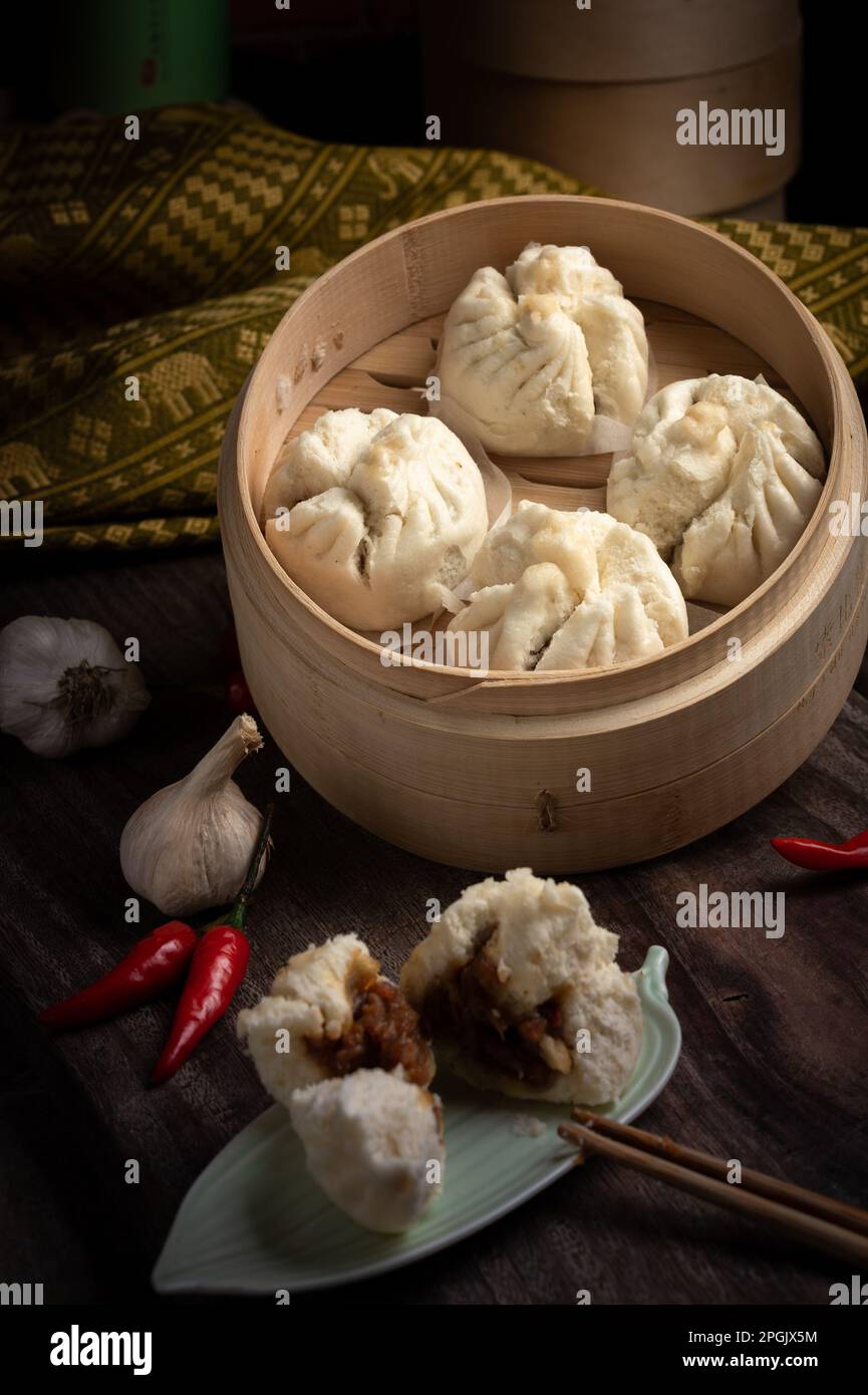 Hong Kong traditional dim sum is a very diverse and delicious delicacy, which is very common in Taiwan Stock Photo