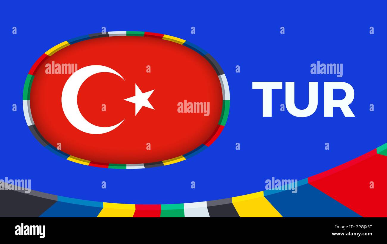 Turkey flag stylized for European football tournament qualification