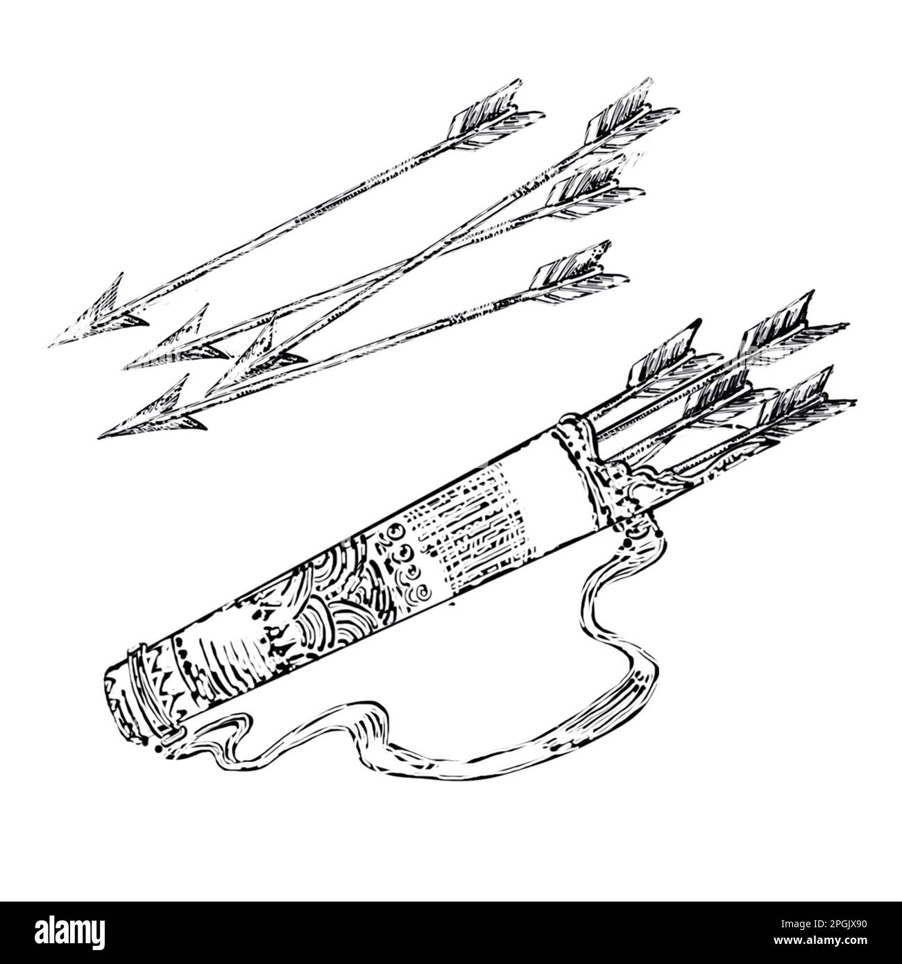 Bow and arrow drawing hi-res stock photography and images - Alamy