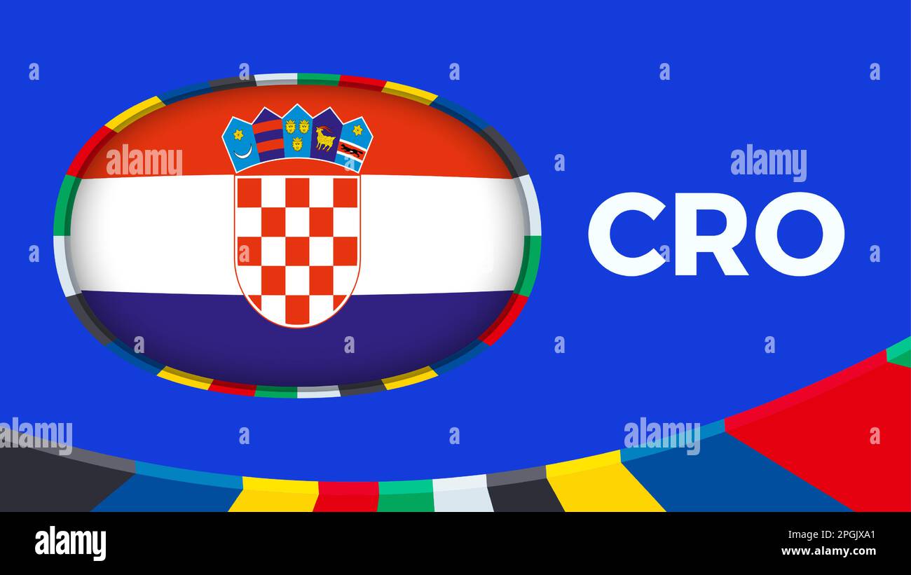 Croatia flag stylized for European football tournament qualification