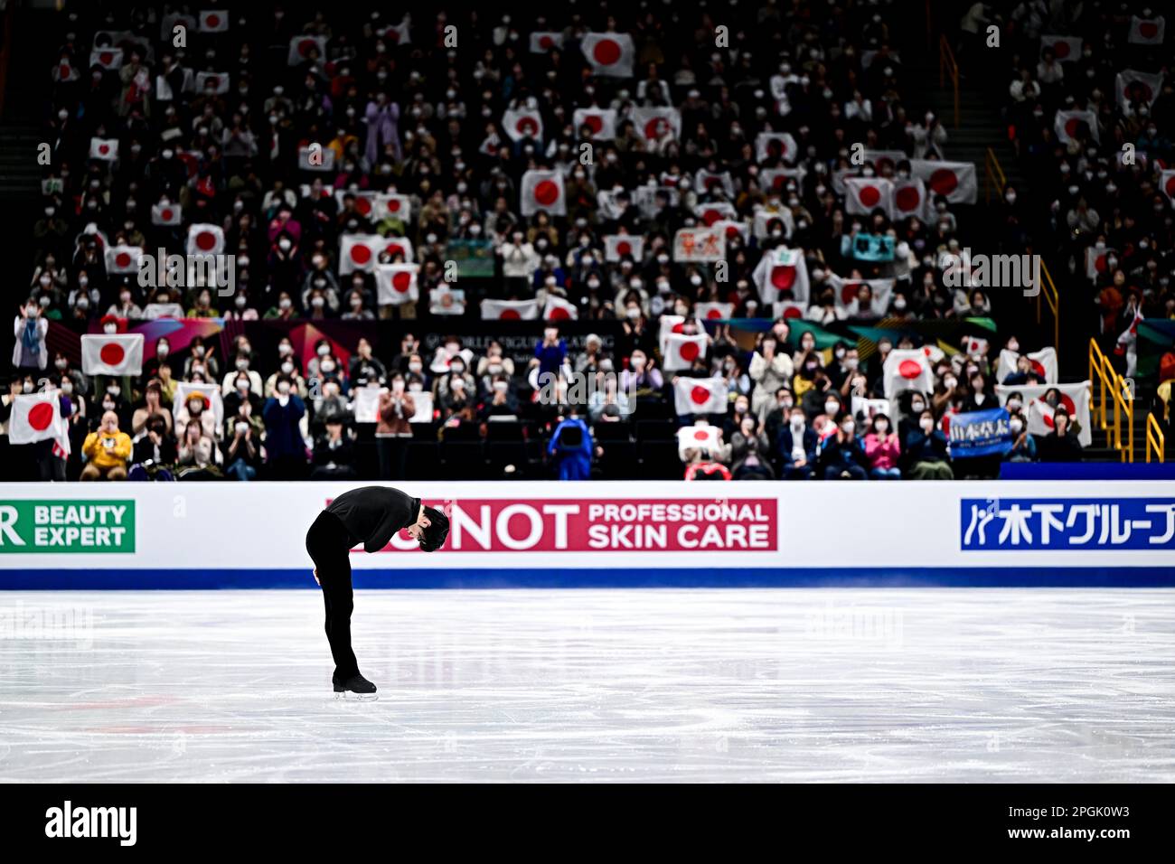 Saitama, Japan. 23rd Mar, 2023. Sota YAMAMOTO (JPN), during Men Short Program, at the ISU World Figure Skating Championships 2023, at Saitama Super Arena, on March 23, 2023 in Saitama, Japan. Credit: Raniero Corbelletti/AFLO/Alamy Live News Stock Photo