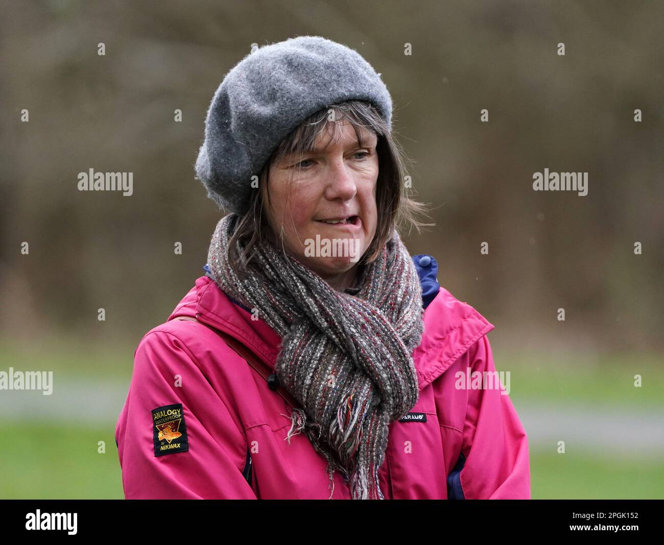 Scotland's Makar Kathleen Jamie after reading a poem after a minute's silence at Scotland's Covid Memorial in Glasgow to mark third anniversary of Covid-19 pandemic as part of the National Day of Reflection. Picture date: Thursday March 23, 2023. Stock Photo