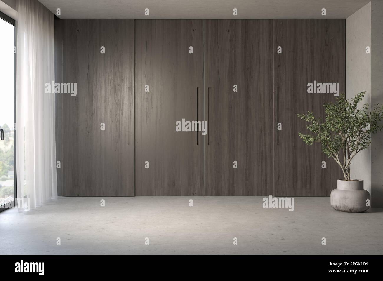 Japandi style conceptual interior empty room 3 d illustration Stock ...