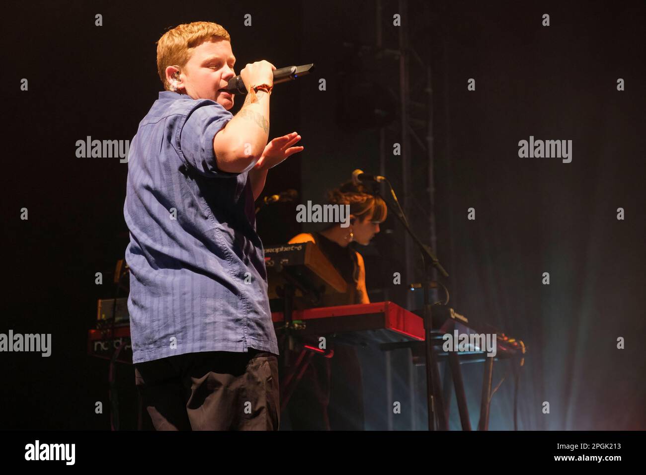 Kae Tempest performs on stage during the 40th Anniversary of the WOMAD Festival,Charlton Park, Malmesbury, England. July 29, 2022 Stock Photo