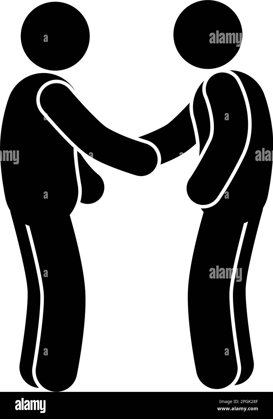 Silhouette Of People Shaking Hands And Hugging Friendship Stock Vector