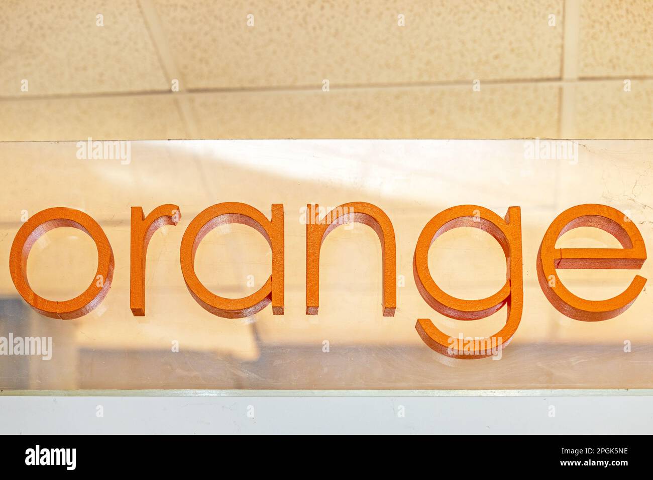 3d Sign Orange Colour Citrus Fruit Juice Bar Stock Photo Alamy