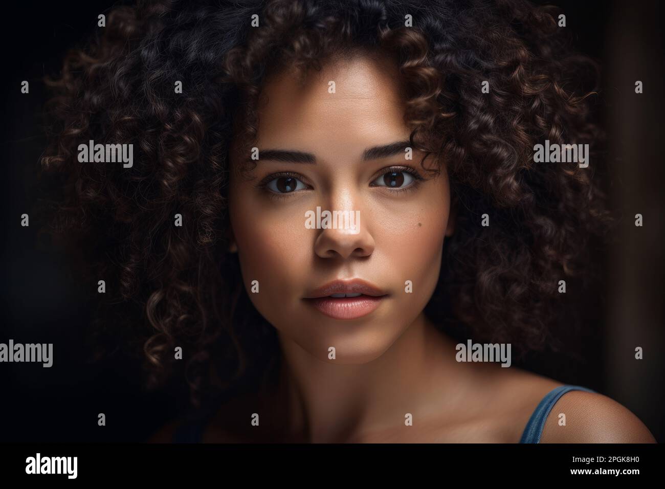 Portrait of a beautiful Black woman natural lighting. Generative ai Stock Photo