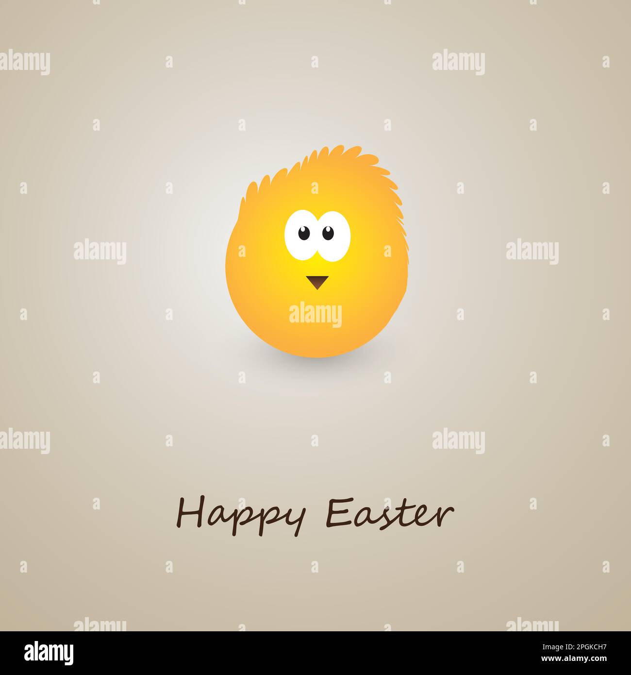 Happy Easter Card with Little Chicken Design Stock Vector