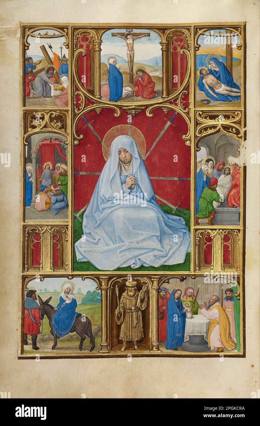 The seven sorrows of the virgin about 1525 1530 by simon bening stock