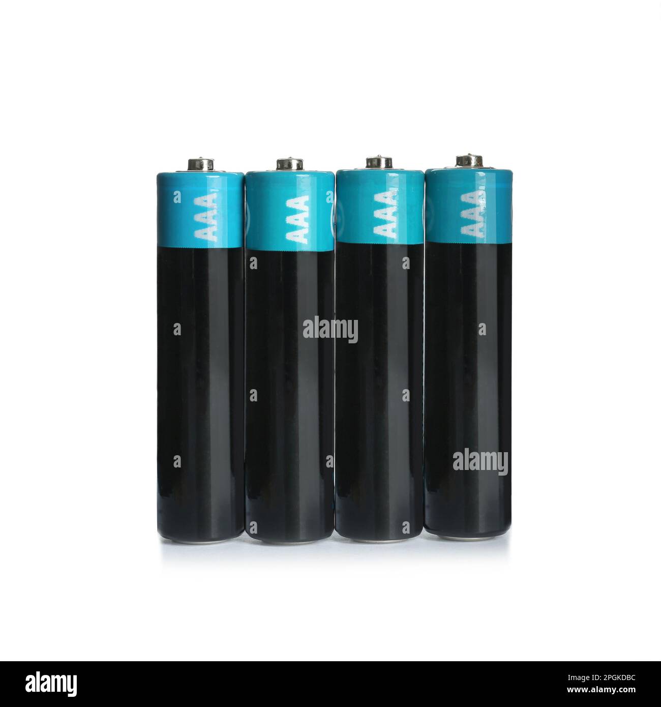 New AAA batteries on white background. Dry cell Stock Photo Alamy