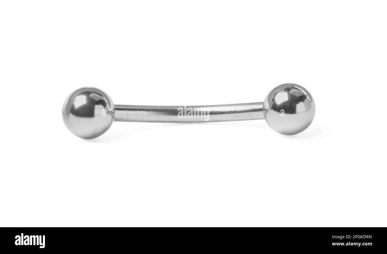 Piercing jewelry. Curved barbell isolated on white Stock Photo Alamy