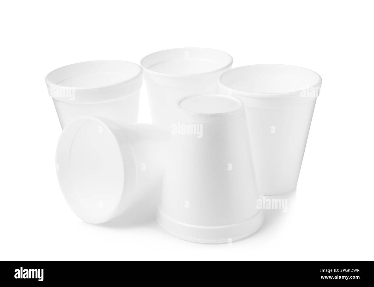 Many clean styrofoam cups on white background Stock Photo Alamy