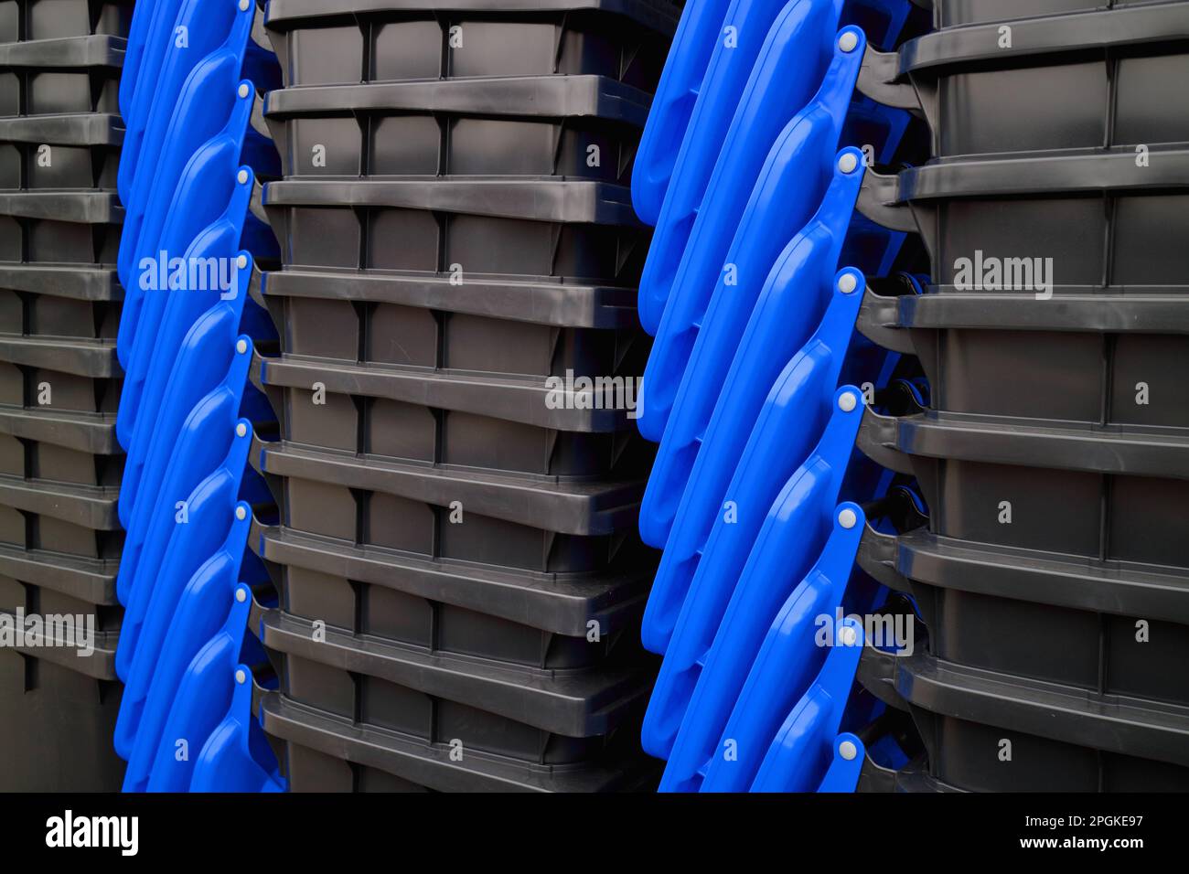 Garbage Cans Stacked Stock Photo Alamy