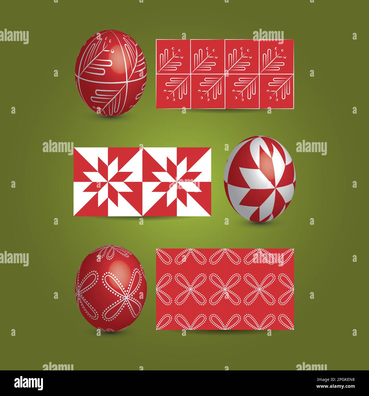 Easter Eggs and Ornamental Patterns Stock Vector
