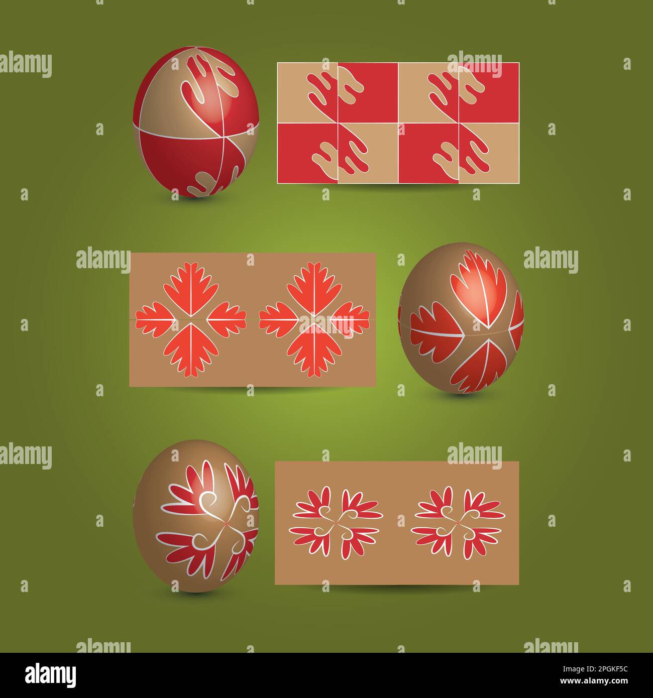 Easter Eggs and Ornamental Patterns Stock Vector