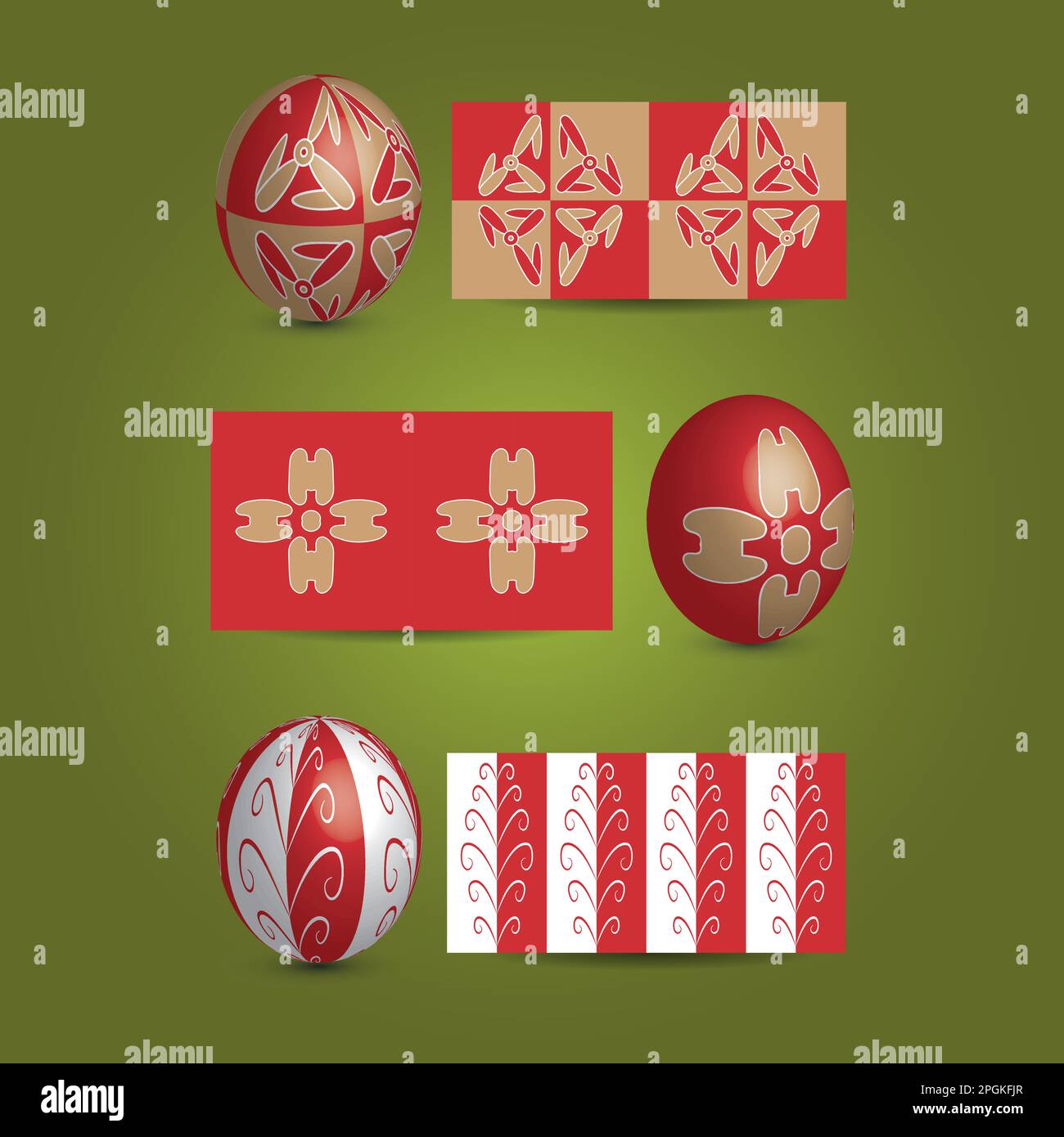 Easter Eggs and Ornamental Patterns Stock Vector