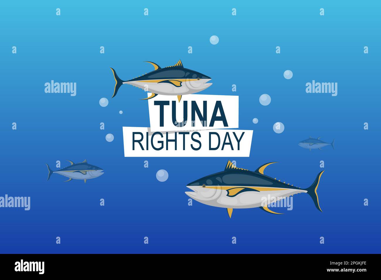 Tuna Rights Day background. Awareness Environment Wildlife. Vector
