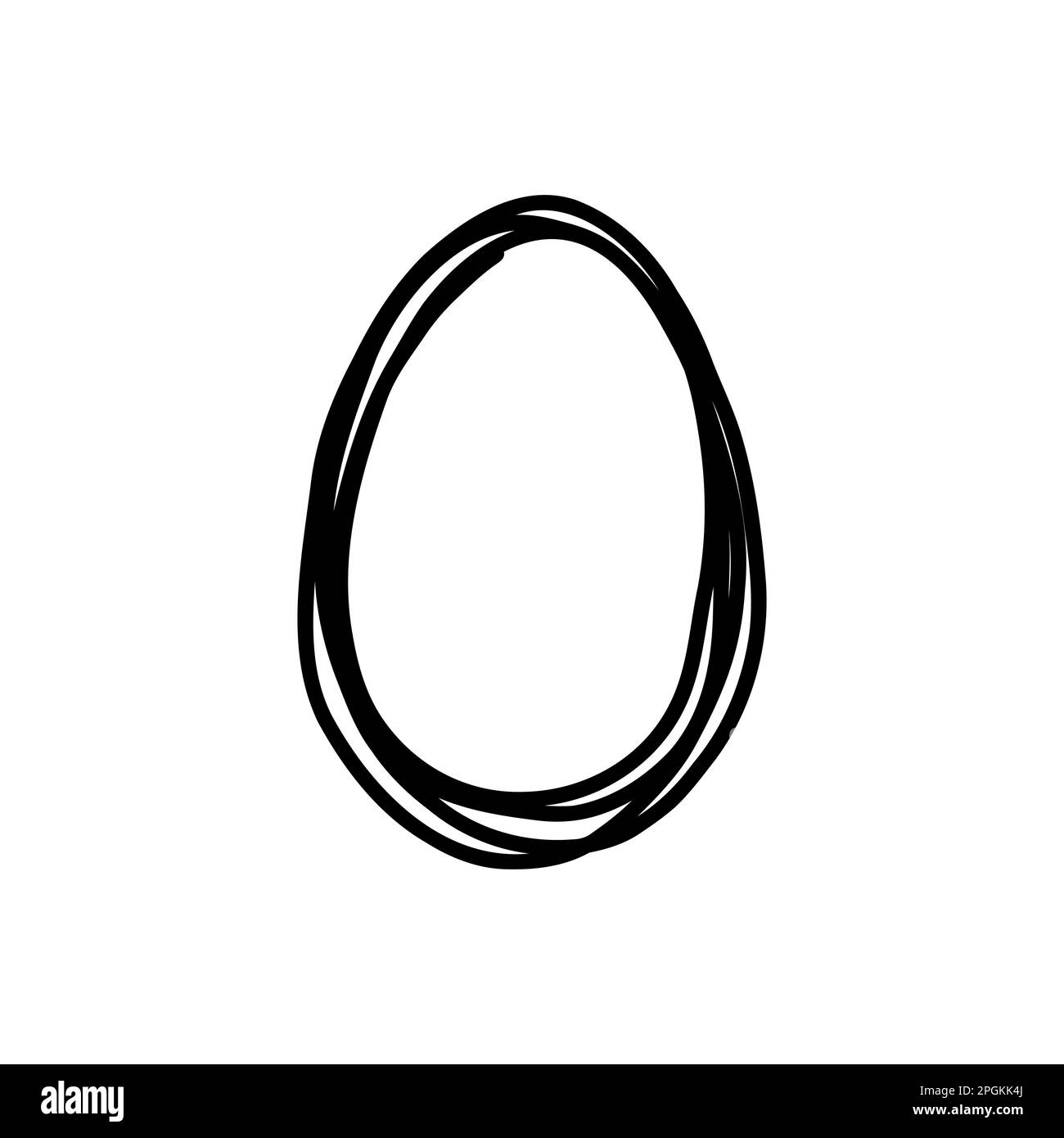 Hand drawn grunge eggs. Easter egg sketch. Vector icon set Stock Vector