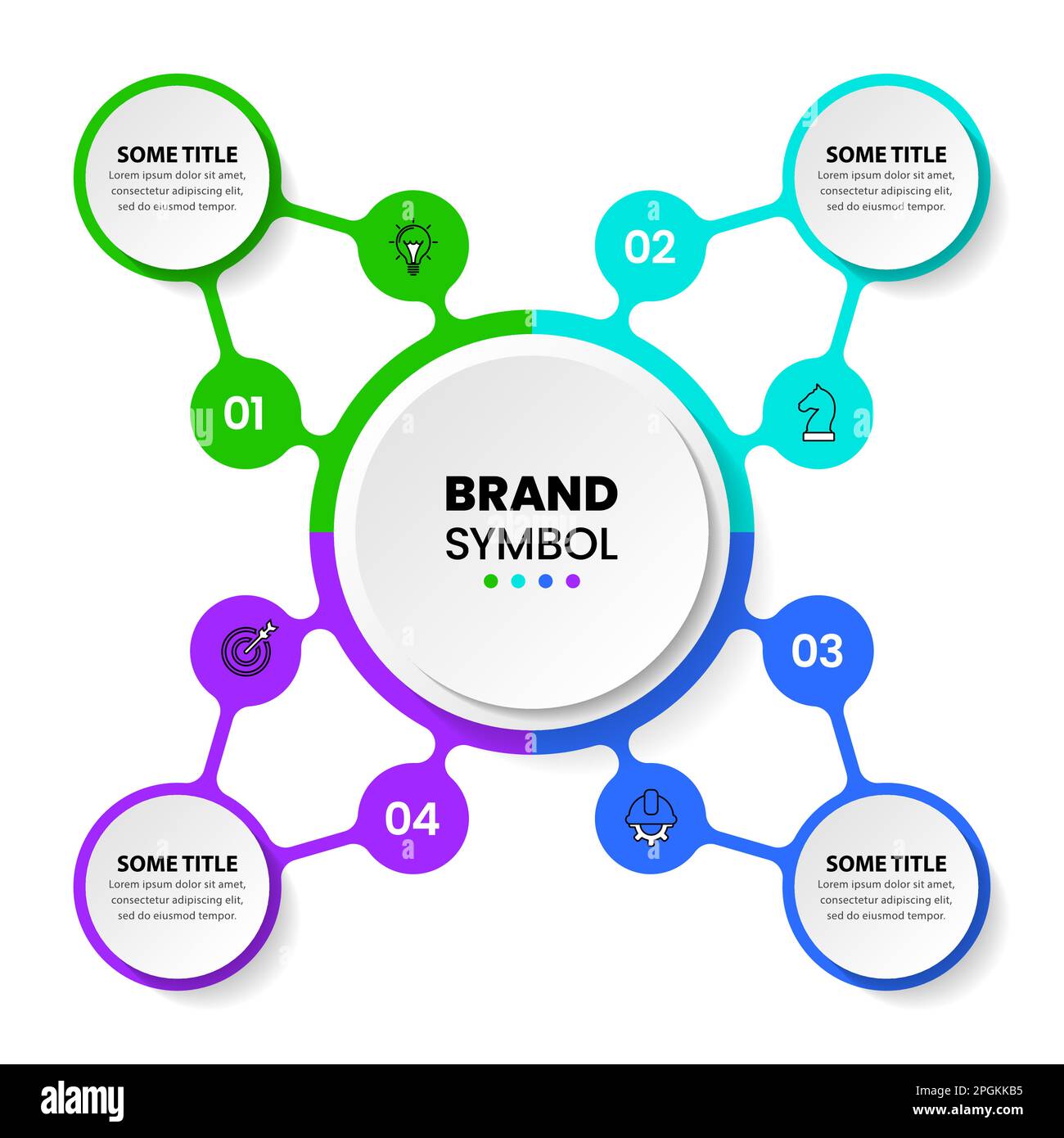 Infographic template with icons and 4 options or steps. Connected ...