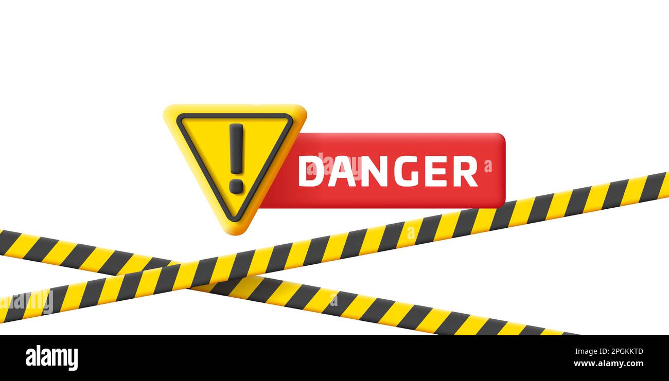 Police Line or other Danger restriction sign and black and yellow Tape