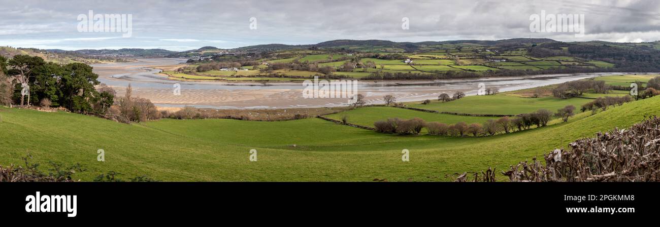 Panoramic view over the river Conwy, North Wales Stock Photo