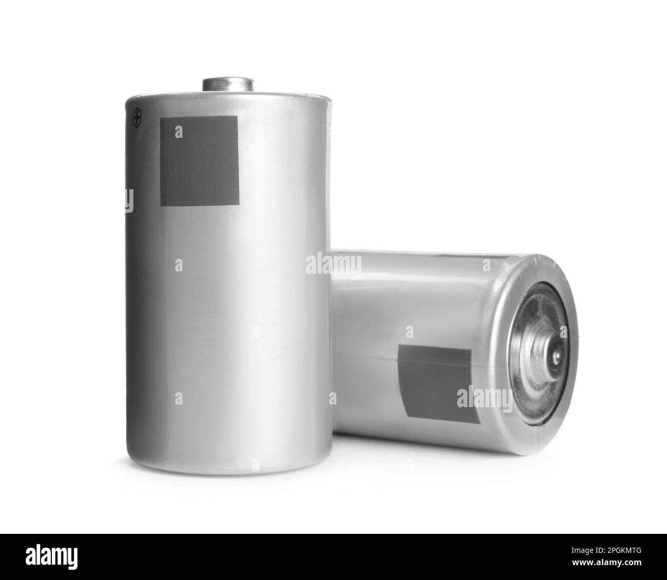 New D batteries on white background. Dry cell Stock Photo Alamy