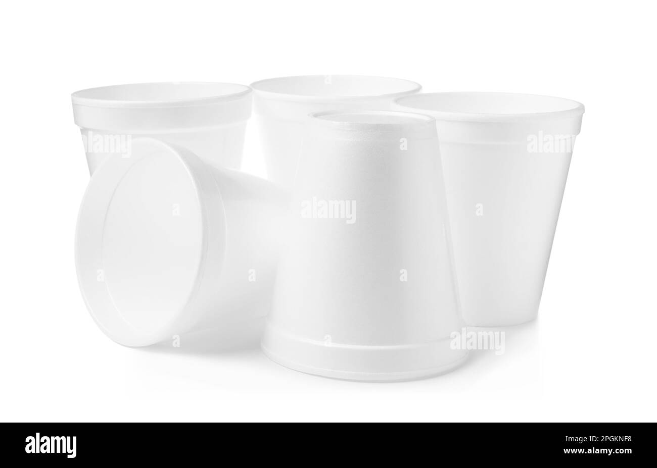 Many clean styrofoam cups on white background Stock Photo Alamy