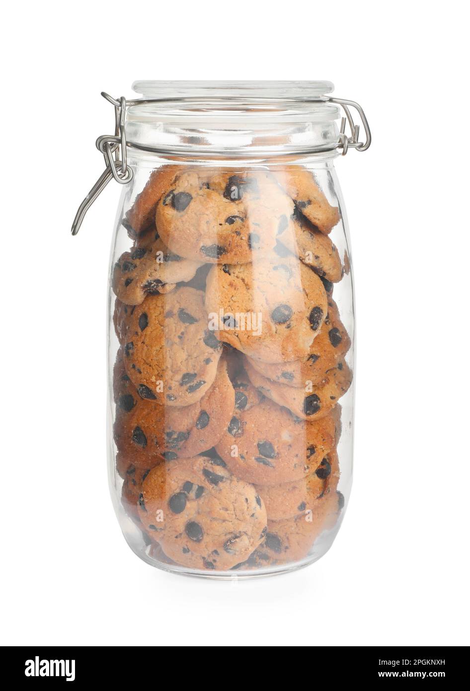 Glass storage jar for cookies isolated on white Stock Photo - Alamy
