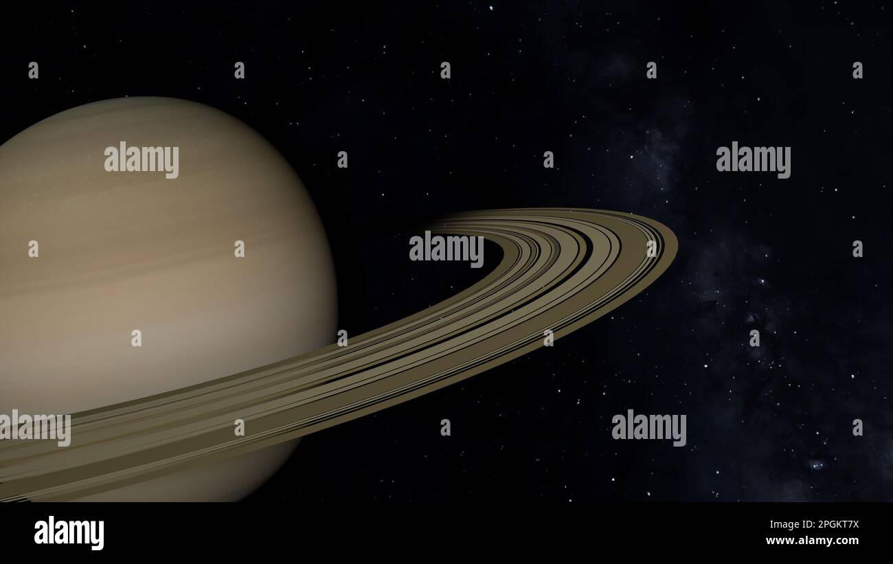 Planet Saturn. Space exploration. Stock Photo