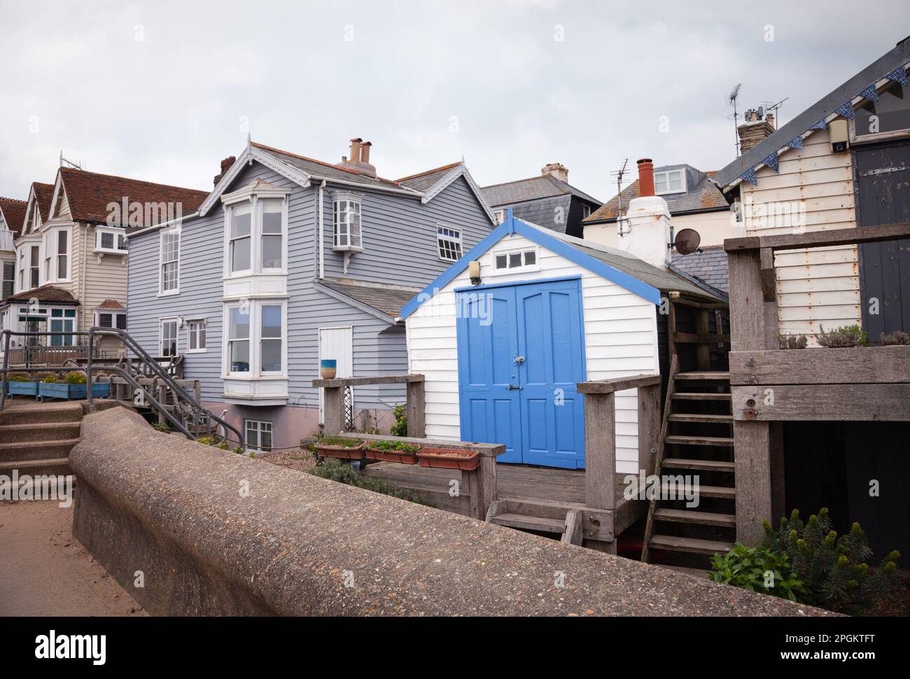 Seafront houses at Whitstable, kent, UK Stock Photo Alamy
