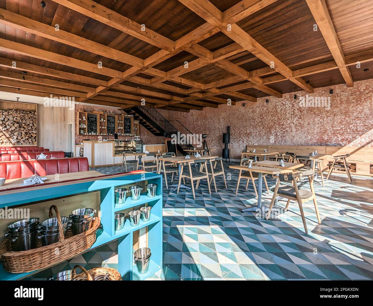 Bucharest, Romania. 12 March 2023 Sets for the Weathervane Café at