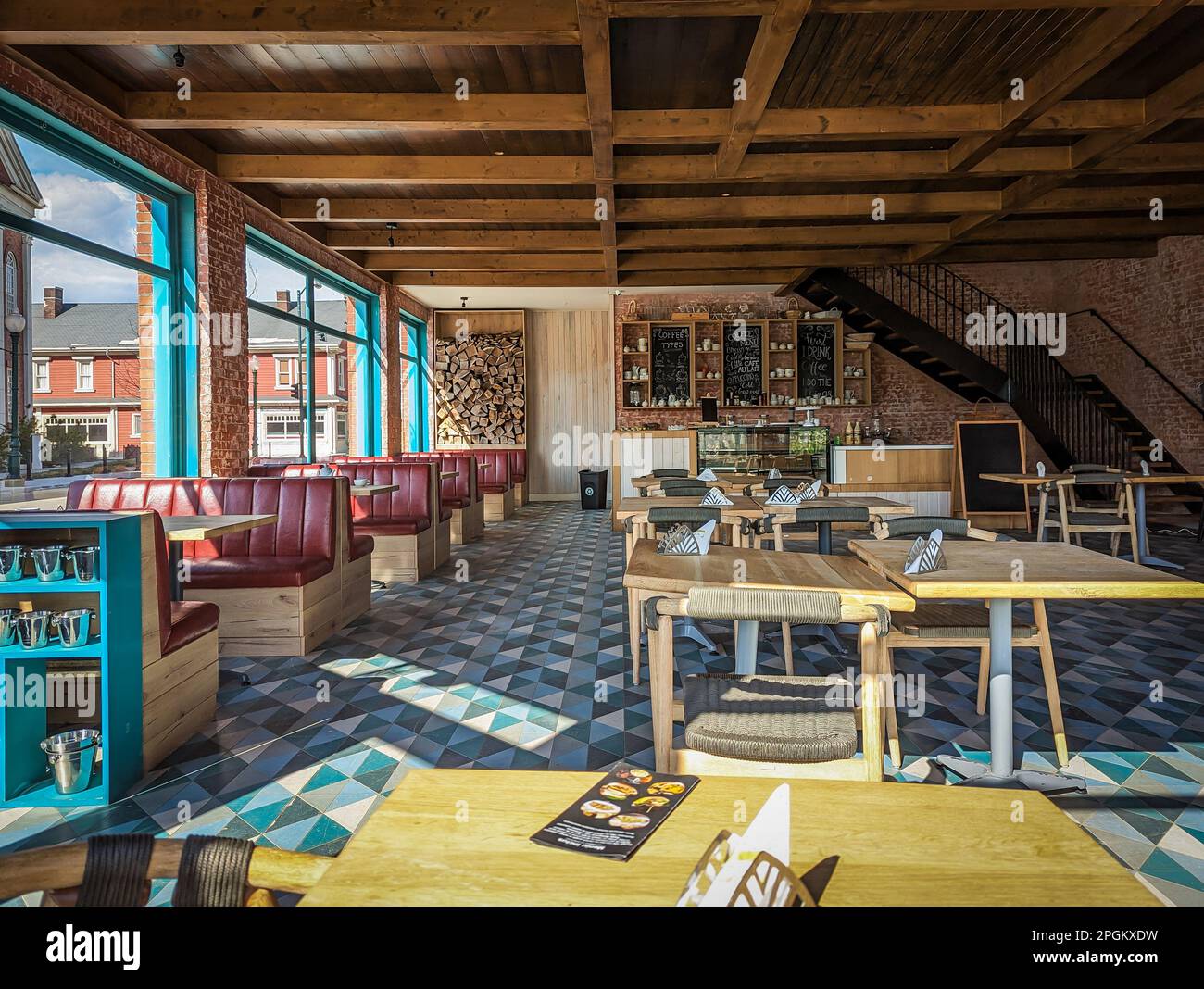 Bucharest, Romania. 12 March 2023 Sets for the Weathervane Café at